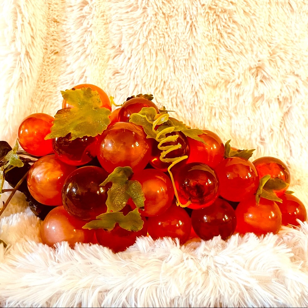 Lucite grape cluster lamp on driftwood